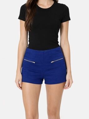 Forever 21 2010s Royal Blue Zip-Pocket High Rise Shorts Juniors Size M
